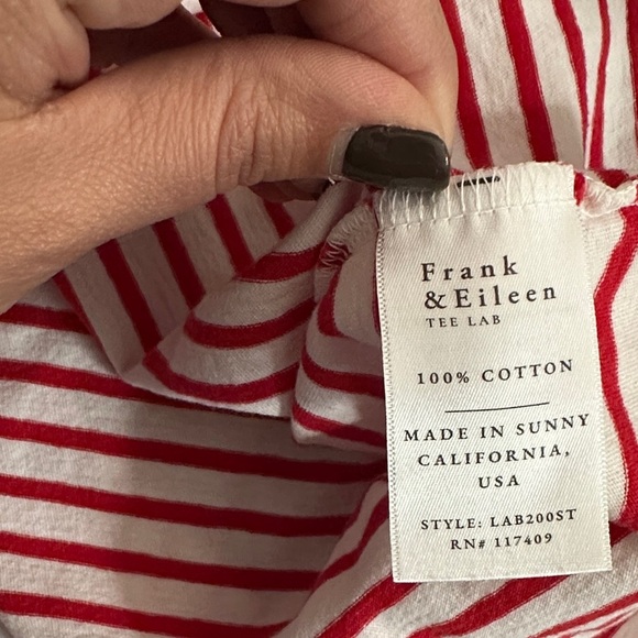 Frank & Eileen JOSEPHINE Red French Stripe Heritage Jersey Medium Classic Preppy - Picture 8 of 8